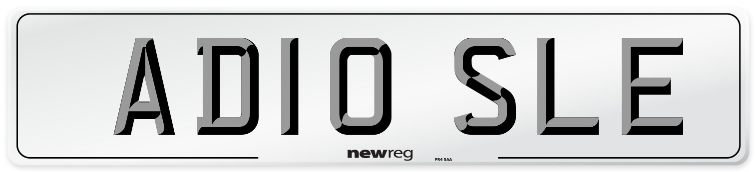 AD10 SLE Number Plate from New Reg